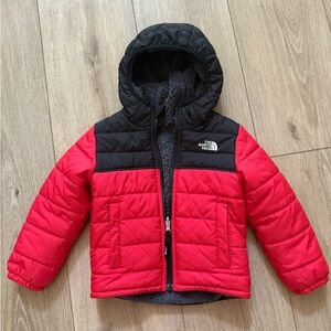 The North Face Kids' Red and Black Hooded Jacket